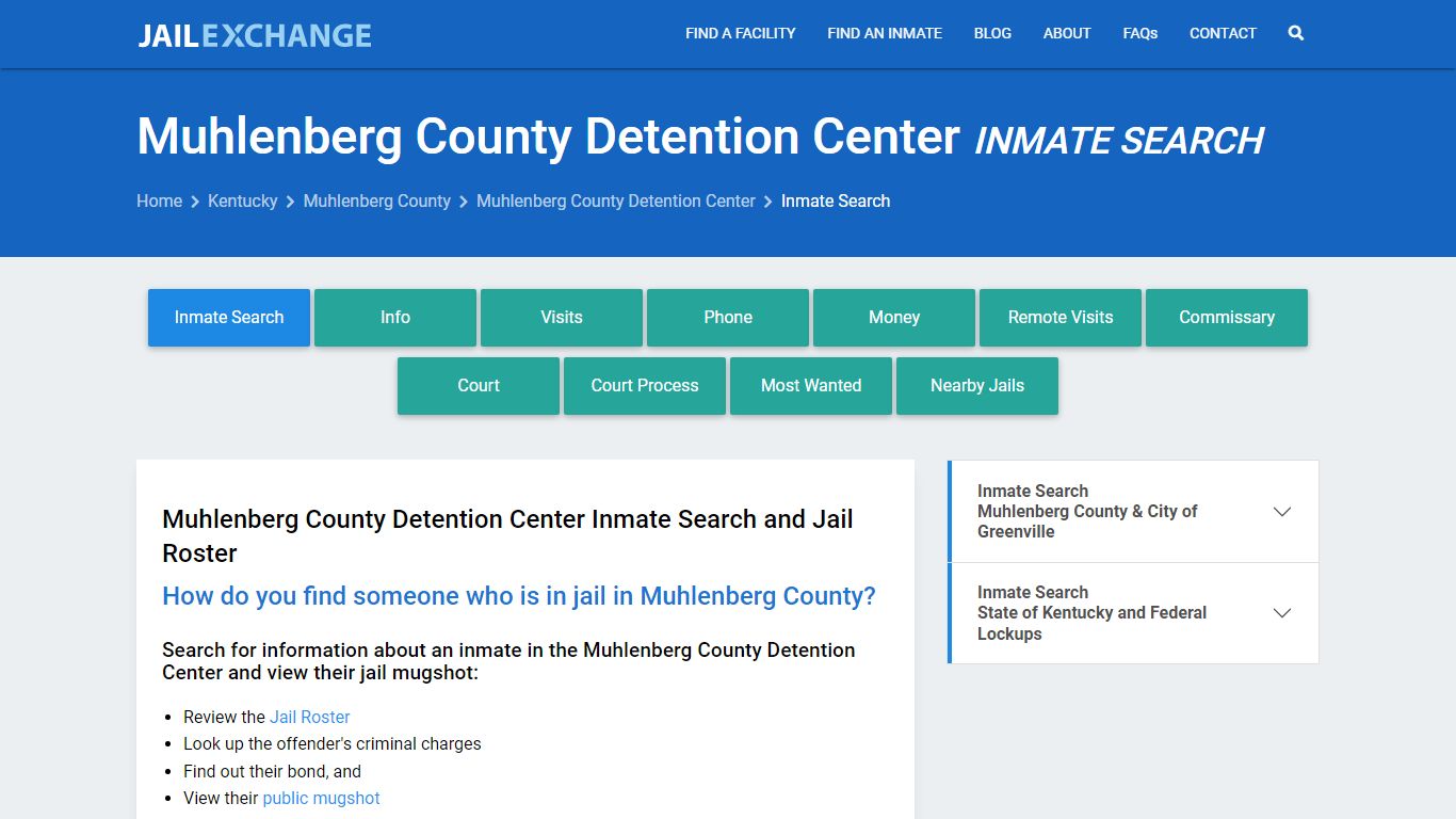 Muhlenberg County Detention Center Inmate Search - Jail Exchange